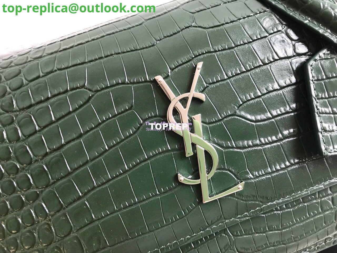 Replica YSL Saint Laurent Medium Sunset Monogram green crocodile embossed bag 2 Replica YSL Saint Laurent Medium Sunset Monogram green crocodile embossed bag 2