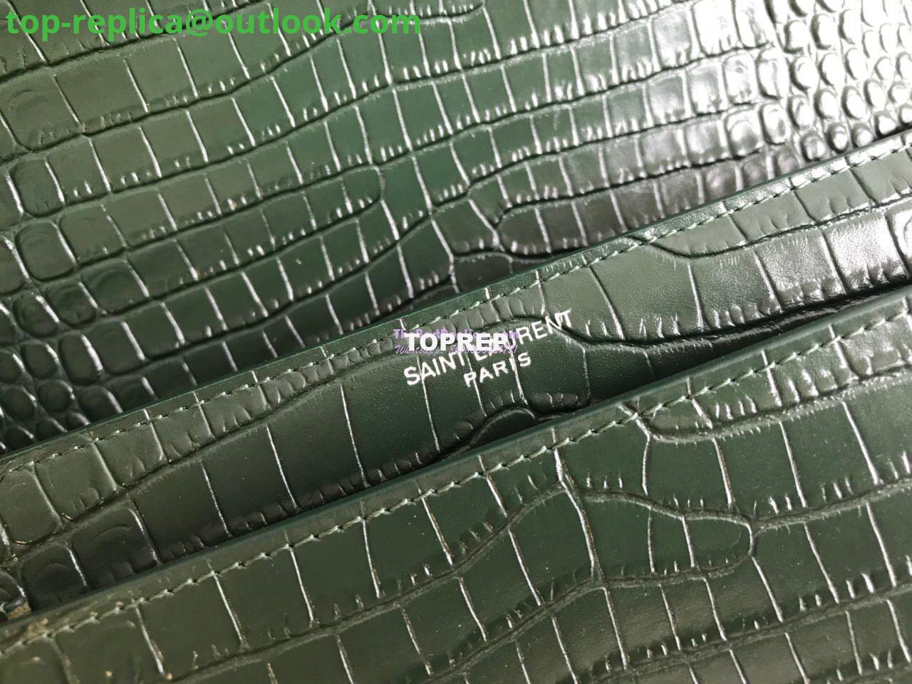 Replica YSL Saint Laurent Medium Sunset Monogram green crocodile embossed bag 7 Replica YSL Saint Laurent Medium Sunset Monogram green crocodile embossed bag 7