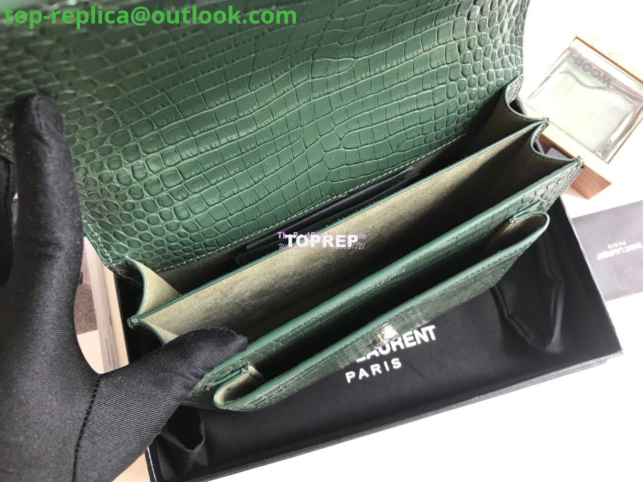 Replica YSL Saint Laurent Medium Sunset Monogram green crocodile embossed bag 8 Replica YSL Saint Laurent Medium Sunset Monogram green crocodile embossed bag 8