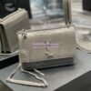 Replica YSL Saint Laurent Medium Sunset Monogram green crocodile embossed bag 10