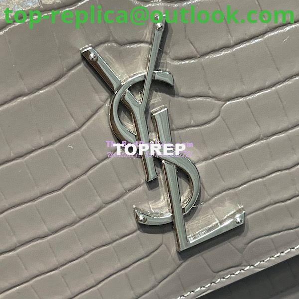 Replica YSL Saint Laurent Medium Sunset Monogram grey crocodile embossed bag 6 Replica YSL Saint Laurent Medium Sunset Monogram grey crocodile embossed bag 6