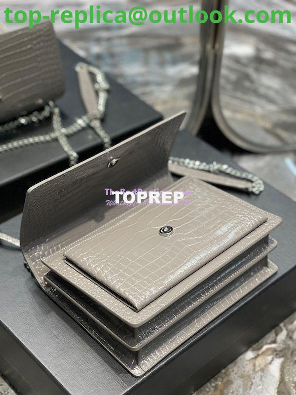 Replica YSL Saint Laurent Medium Sunset Monogram grey crocodile embossed bag 8 Replica YSL Saint Laurent Medium Sunset Monogram grey crocodile embossed bag 8