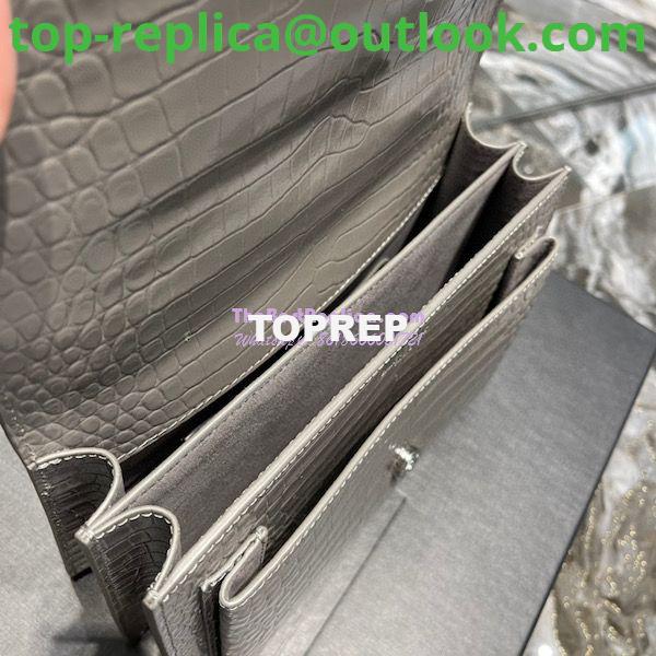 Replica YSL Saint Laurent Medium Sunset Monogram grey crocodile embossed bag 9 Replica YSL Saint Laurent Medium Sunset Monogram grey crocodile embossed bag 9