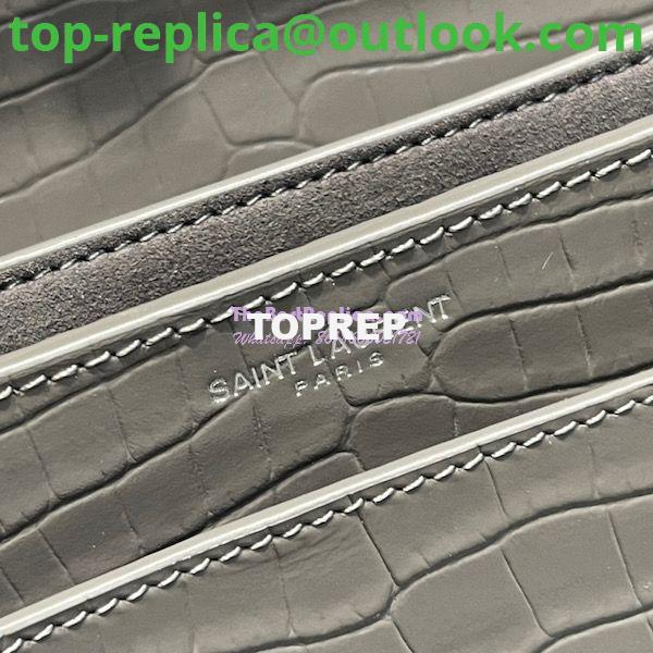 Replica YSL Saint Laurent Medium Sunset Monogram grey crocodile embossed bag 10 Replica YSL Saint Laurent Medium Sunset Monogram grey crocodile embossed bag 10
