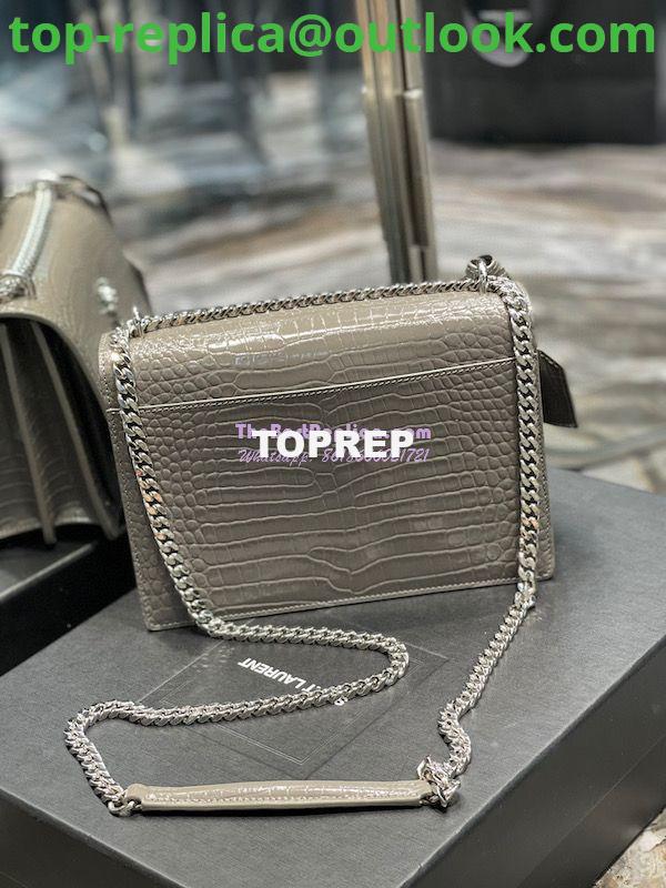Replica YSL Saint Laurent Medium Sunset Monogram grey crocodile embossed bag 11 Replica YSL Saint Laurent Medium Sunset Monogram grey crocodile embossed bag 11