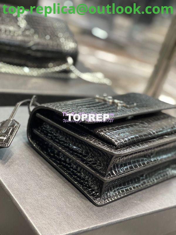 Replica YSL Saint Laurent Medium Sunset Monogram black crocodile embossed bag 7 Replica YSL Saint Laurent Medium Sunset Monogram black crocodile embossed bag 7
