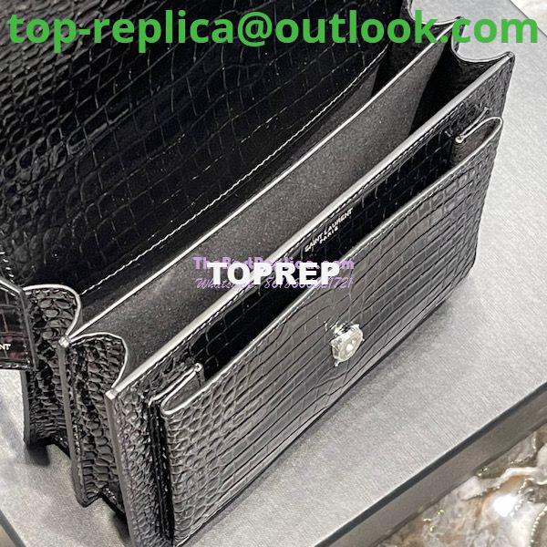 Replica YSL Saint Laurent Medium Sunset Monogram black crocodile embossed bag 9 Replica YSL Saint Laurent Medium Sunset Monogram black crocodile embossed bag 9