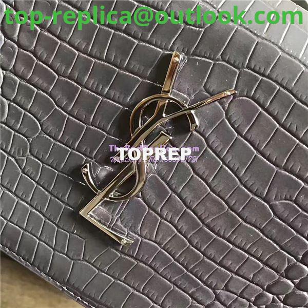 Replica YSL Monogram Saint Laurent Chain Wallet In Grey Crocodile Embossed Shiny Leather 442015 4 Replica YSL Monogram Saint Laurent Chain Wallet In Grey Crocodile Embossed Shiny Leather 442015 4