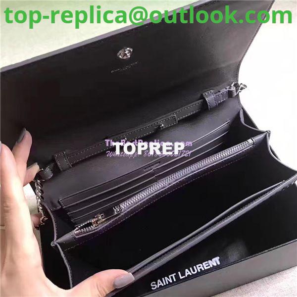 Replica YSL Monogram Saint Laurent Chain Wallet In Grey Crocodile Embossed Shiny Leather 442015 5 Replica YSL Monogram Saint Laurent Chain Wallet In Grey Crocodile Embossed Shiny Leather 442015 5