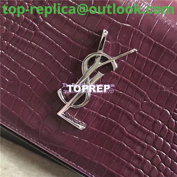 Replica YSL Monogram Saint Laurent Chain Wallet In Wine Red Crocodile Embossed Shiny Leather 442015 3 Replica YSL Monogram Saint Laurent Chain Wallet In Wine Red Crocodile Embossed Shiny Leather 442015 3
