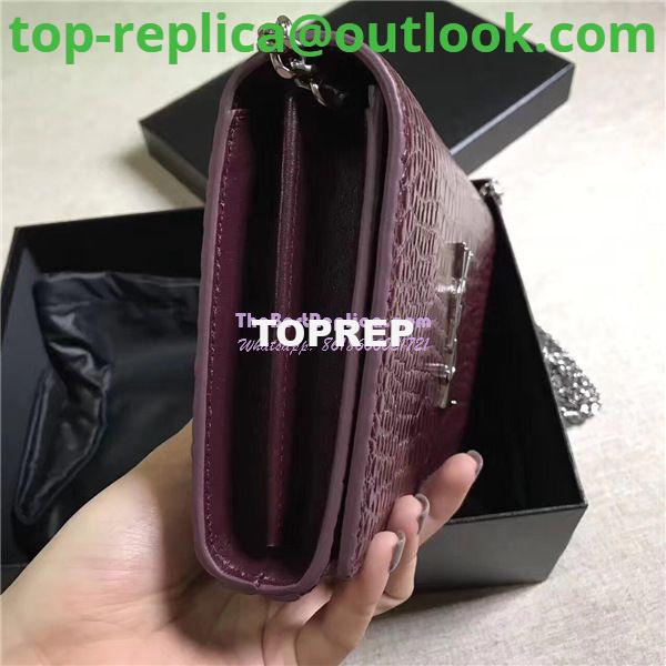 Replica YSL Monogram Saint Laurent Chain Wallet In Wine Red Crocodile Embossed Shiny Leather 442015 5 Replica YSL Monogram Saint Laurent Chain Wallet In Wine Red Crocodile Embossed Shiny Leather 442015 5