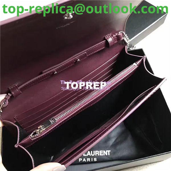 Replica YSL Monogram Saint Laurent Chain Wallet In Wine Red Crocodile Embossed Shiny Leather 442015 6 Replica YSL Monogram Saint Laurent Chain Wallet In Wine Red Crocodile Embossed Shiny Leather 442015 6