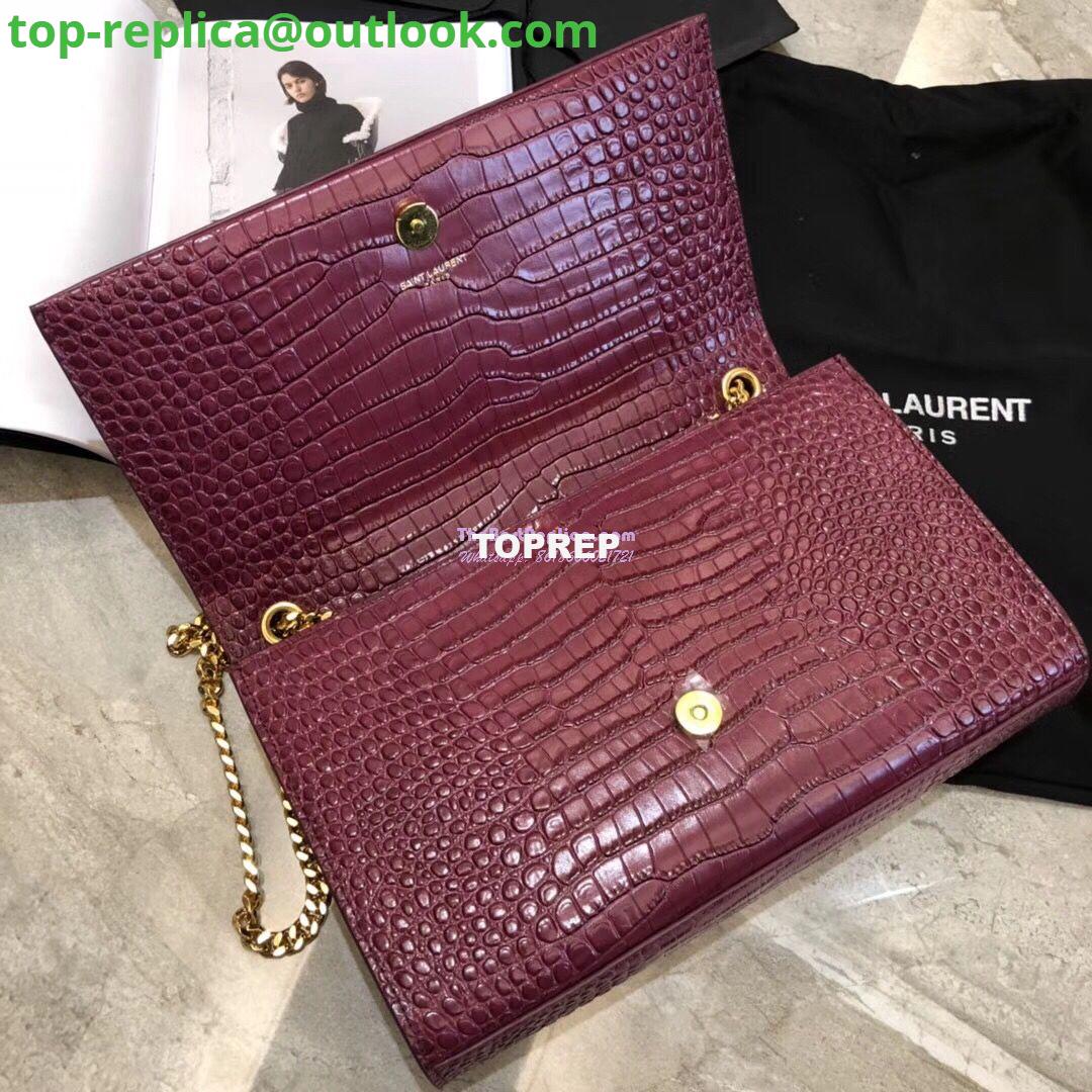 Replica YSL Classic Medium Kate Monogram Saint Laurent Tassel Satchel In Dark Red Crocodile Embossed Shiny Leather 354119 in gold hardware 7 Replica YSL Classic Medium Kate Monogram Saint Laurent Tassel Satchel In Dark Red Crocodile Embossed Shiny Leather 354119 in gold hardware 7