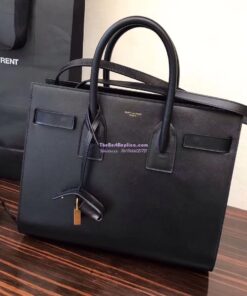 Replica YSL Yves Saint Laurent Classic Sac De Jour Bag in black leather with suede