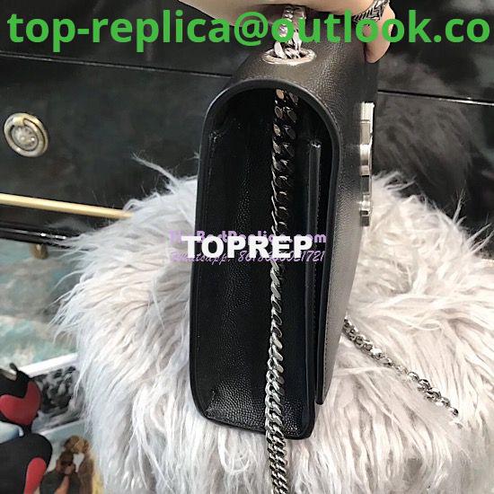 Replica YSL Saint Laurent Large Kate Chain Bag In Black Grain De Poudre Textured Leather Silver Hardware 9 Replica YSL Saint Laurent Large Kate Chain Bag In Black Grain De Poudre Textured Leather Silver Hardware 9