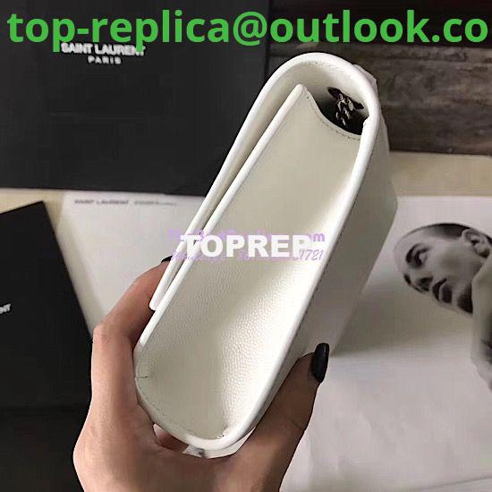 Replica YSL Saint Laurent Classic Medium Kate Satchel Silver Hardware In Grained De Poudre Textured Leather White 3 Replica YSL Saint Laurent Classic Medium Kate Satchel Silver Hardware In Grained De Poudre Textured Leather White 3