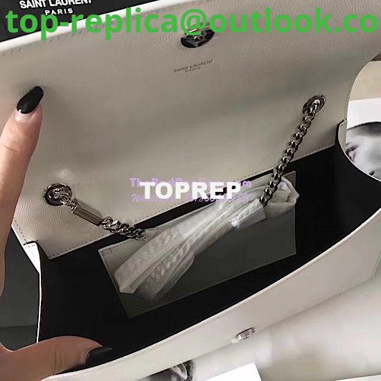 Replica YSL Saint Laurent Classic Medium Kate Satchel Silver Hardware In Grained De Poudre Textured Leather White 8 Replica YSL Saint Laurent Classic Medium Kate Satchel Silver Hardware In Grained De Poudre Textured Leather White 8