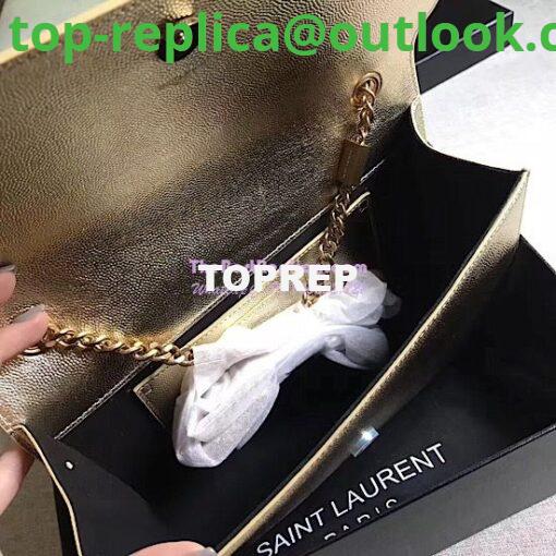 Replica YSL Saint Laurent Classic Medium Kate Satchel In Grained De Poudre Textured Leather Champagne 6