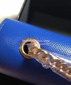 Replica YSL Saint Laurent Classic Medium Kate Satchel In Grained De Poudre Textured Leather Blue 2