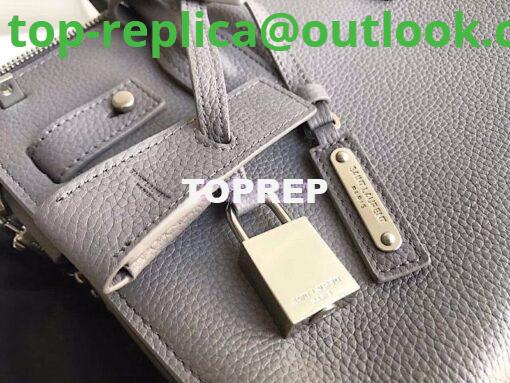 Replica YSL Saint Laurent Baby Sac De Jour Souple Duffle Bag In Grained Leather Grey 3