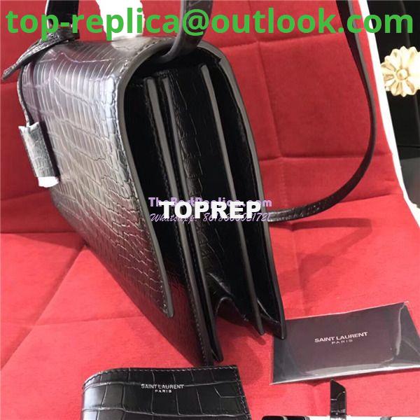 Replica YSL Saint Laurent Babylone Top Handle Bag In Black Crocodile Embossed Leather 484504 4 Replica YSL Saint Laurent Babylone Top Handle Bag In Black Crocodile Embossed Leather 484504 4