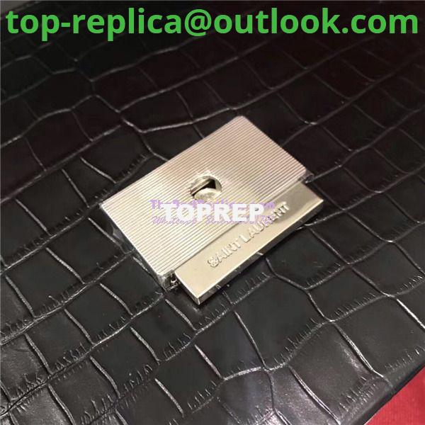 Replica YSL Saint Laurent Babylone Top Handle Bag In Black Crocodile Embossed Leather 484504 9 Replica YSL Saint Laurent Babylone Top Handle Bag In Black Crocodile Embossed Leather 484504 9