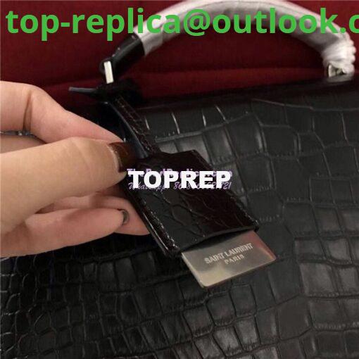 Replica YSL Saint Laurent Babylone Top Handle Bag In Black Crocodile Embossed Leather 484504 15