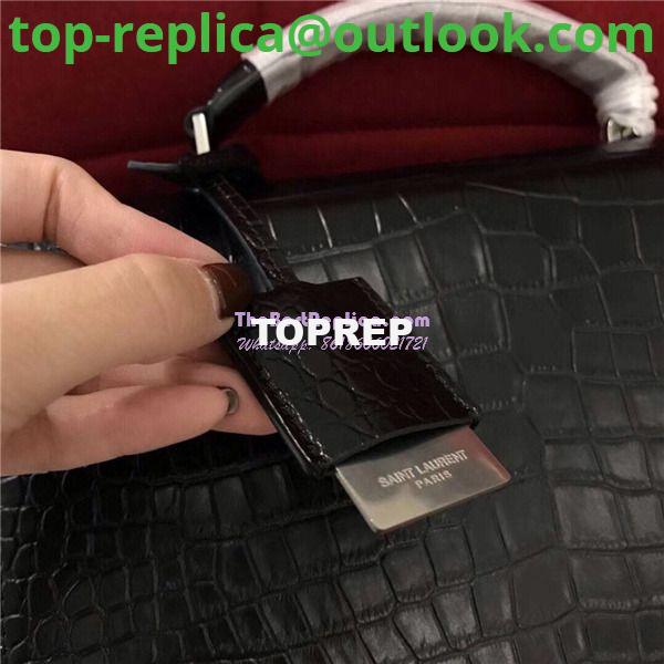 Replica YSL Saint Laurent Babylone Top Handle Bag In Black Crocodile Embossed Leather 484504 15 Replica YSL Saint Laurent Babylone Top Handle Bag In Black Crocodile Embossed Leather 484504 15
