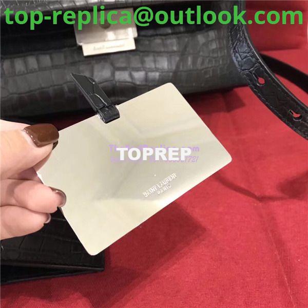 Replica YSL Saint Laurent Babylone Top Handle Bag In Black Crocodile Embossed Leather 484504 17 Replica YSL Saint Laurent Babylone Top Handle Bag In Black Crocodile Embossed Leather 484504 17