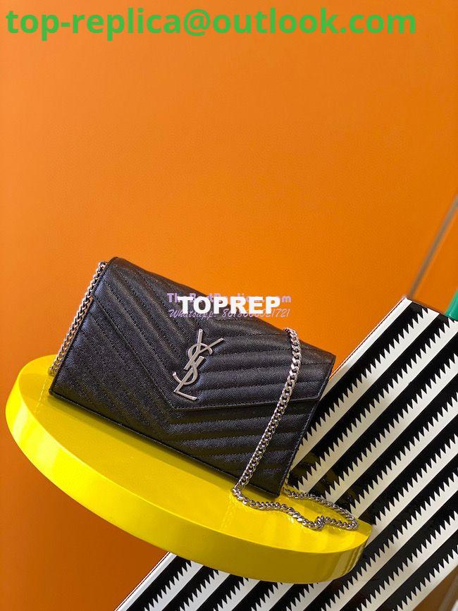 Replica YSL Saint Laurent Monogram Silver Chain Wallet Black 2 Replica YSL Saint Laurent Monogram Silver Chain Wallet Black 2