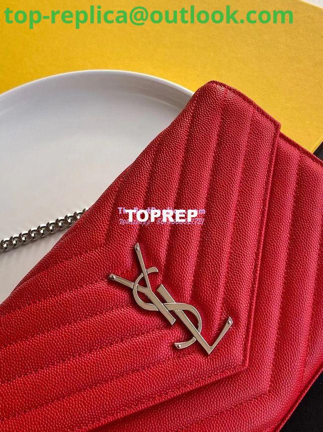 Replica YSL Saint Laurent Monogram Silver Chain Wallet Red 3 Replica YSL Saint Laurent Monogram Silver Chain Wallet Red 3