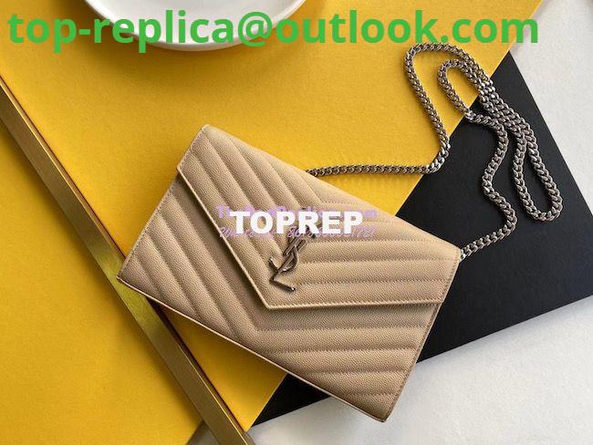 Replica YSL Saint Laurent Monogram Silver Chain Wallet Beige 2 Replica YSL Saint Laurent Monogram Silver Chain Wallet Beige 2
