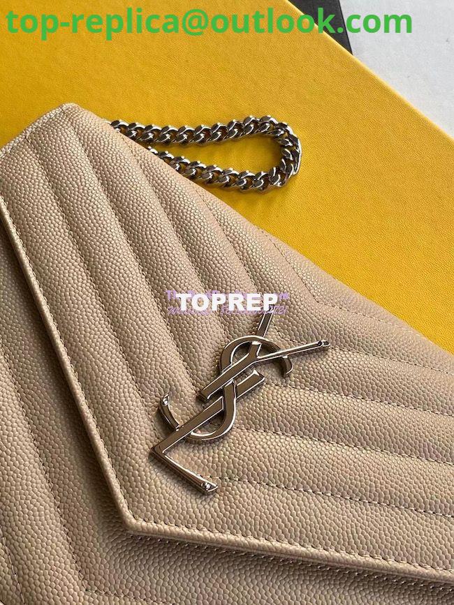 Replica YSL Saint Laurent Monogram Silver Chain Wallet Beige 3 Replica YSL Saint Laurent Monogram Silver Chain Wallet Beige 3