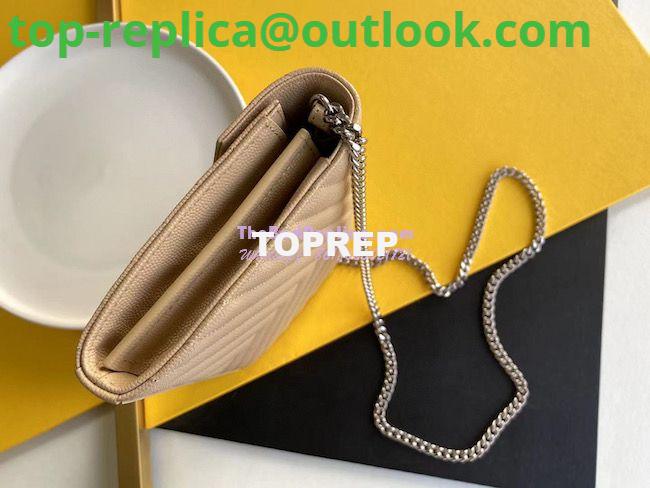 Replica YSL Saint Laurent Monogram Silver Chain Wallet Beige 4 Replica YSL Saint Laurent Monogram Silver Chain Wallet Beige 4