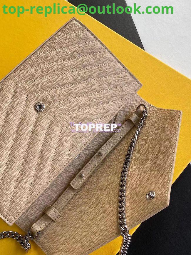Replica YSL Saint Laurent Monogram Silver Chain Wallet Beige 5 Replica YSL Saint Laurent Monogram Silver Chain Wallet Beige 5