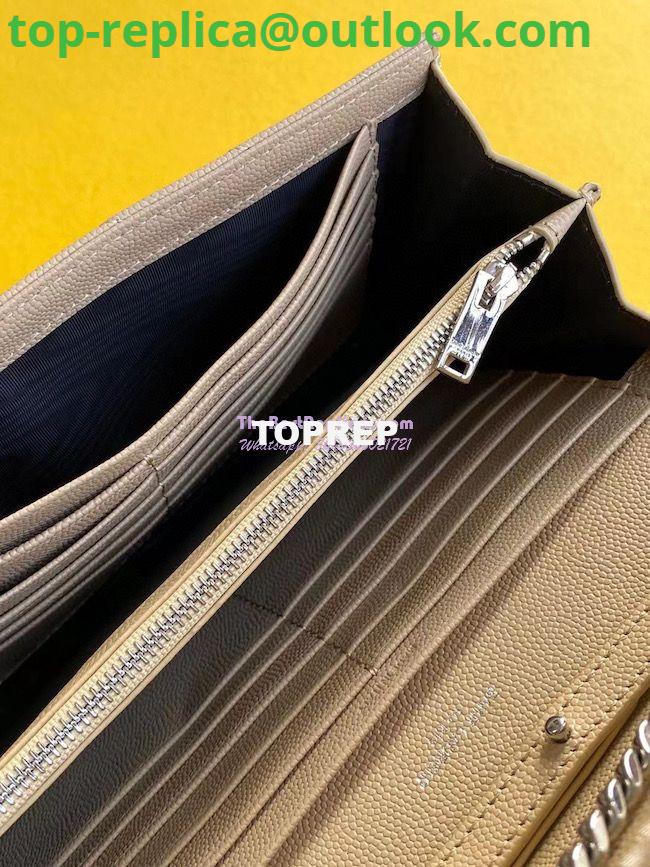 Replica YSL Saint Laurent Monogram Silver Chain Wallet Beige 8 Replica YSL Saint Laurent Monogram Silver Chain Wallet Beige 8