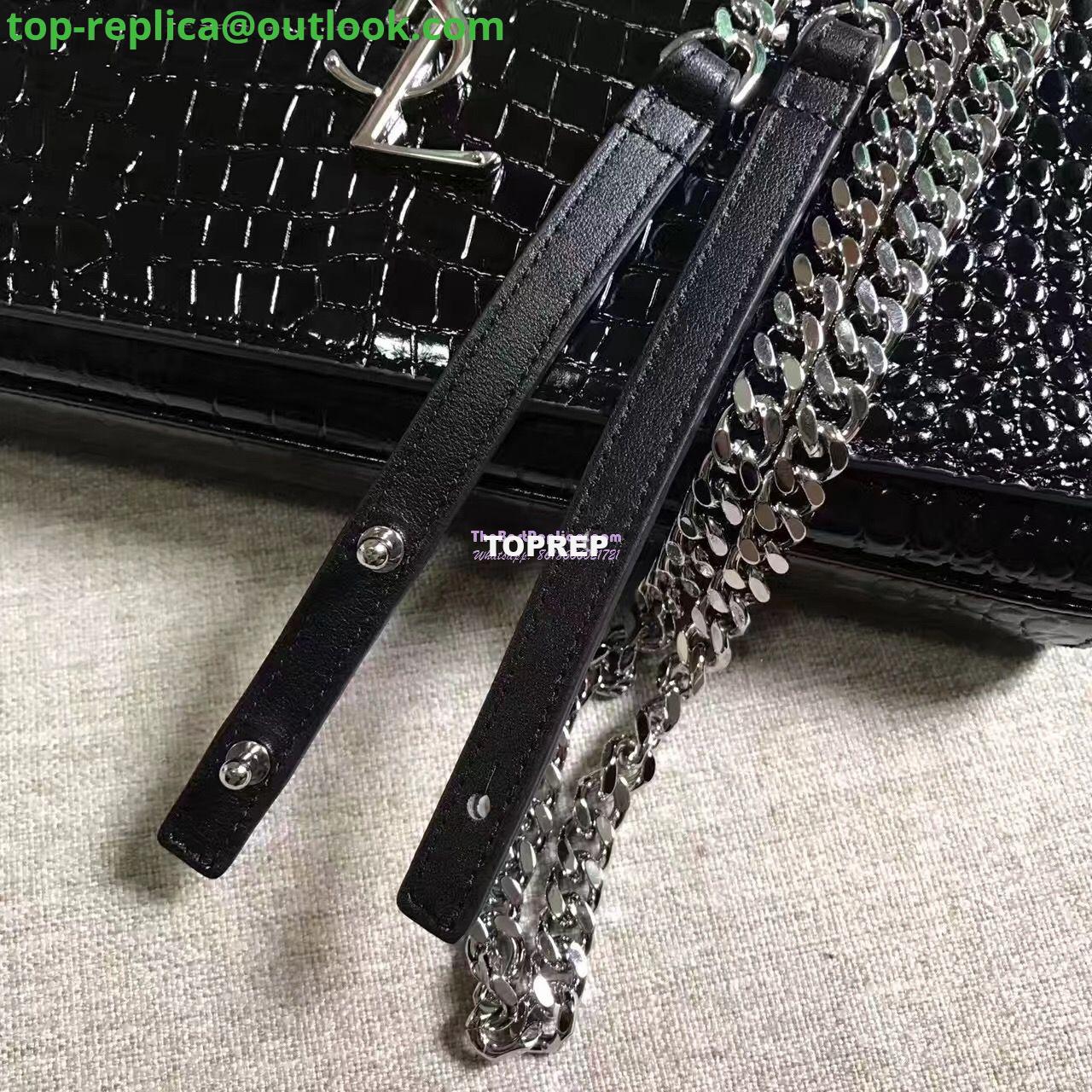 Replica YSL Monogram Saint Laurent Chain Wallet In Black Crocodile Embossed Shiny Leather 442015 Replica YSL Monogram Saint Laurent Chain Wallet In Black Crocodile Embossed Shiny Leather 442015