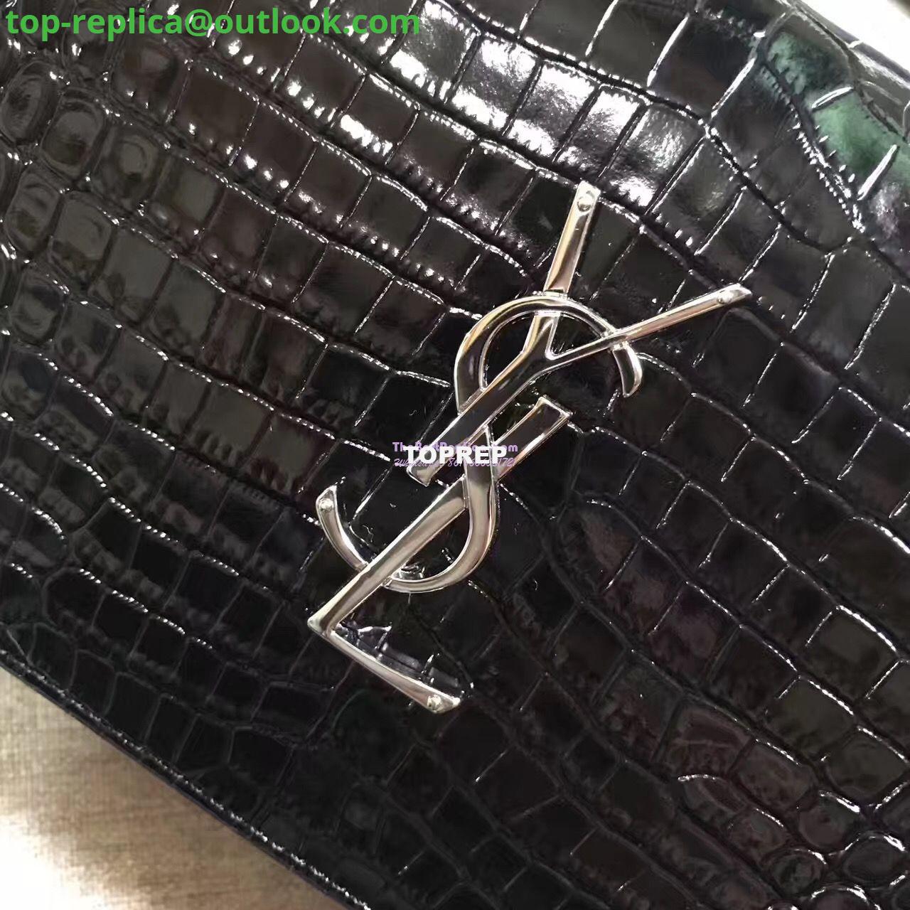 Replica YSL Monogram Saint Laurent Chain Wallet In Black Crocodile Embossed Shiny Leather 442015 3 Replica YSL Monogram Saint Laurent Chain Wallet In Black Crocodile Embossed Shiny Leather 442015 3