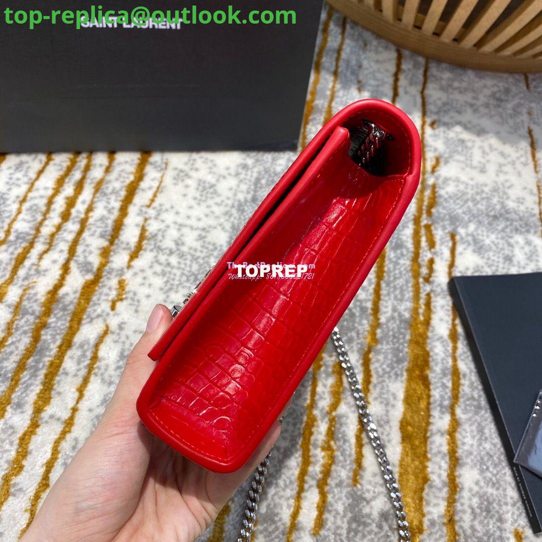 Replica YSL Classic Medium Kate Monogram Saint Laurent Tassel Satchel In Red Crocodile Embossed Shiny Leather 354119 4 Replica YSL Classic Medium Kate Monogram Saint Laurent Tassel Satchel In Red Crocodile Embossed Shiny Leather 354119 4