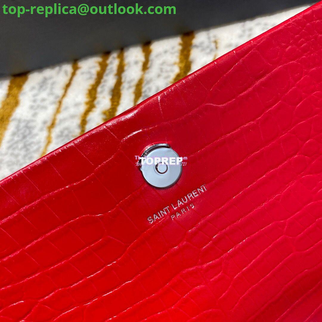 Replica YSL Classic Medium Kate Monogram Saint Laurent Tassel Satchel In Red Crocodile Embossed Shiny Leather 354119 9 Replica YSL Classic Medium Kate Monogram Saint Laurent Tassel Satchel In Red Crocodile Embossed Shiny Leather 354119 9