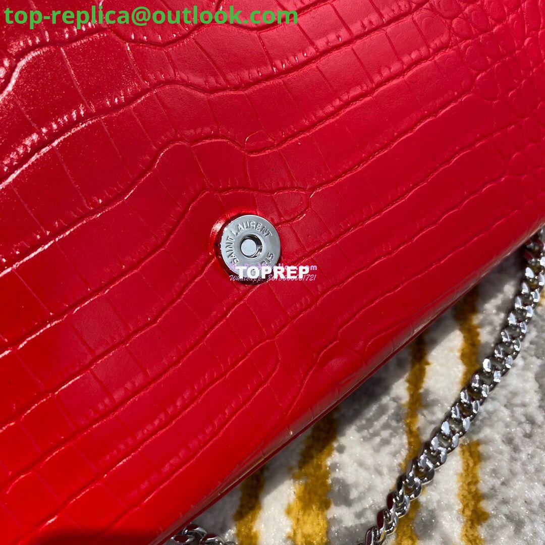 Replica YSL Classic Medium Kate Monogram Saint Laurent Tassel Satchel In Red Crocodile Embossed Shiny Leather 354119 10 Replica YSL Classic Medium Kate Monogram Saint Laurent Tassel Satchel In Red Crocodile Embossed Shiny Leather 354119 10