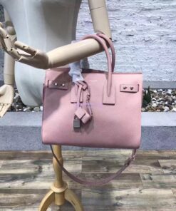 Replica YSL Yves Saint Laurent Classic Sac De Jour Souple Bag in Grained Leather Rose