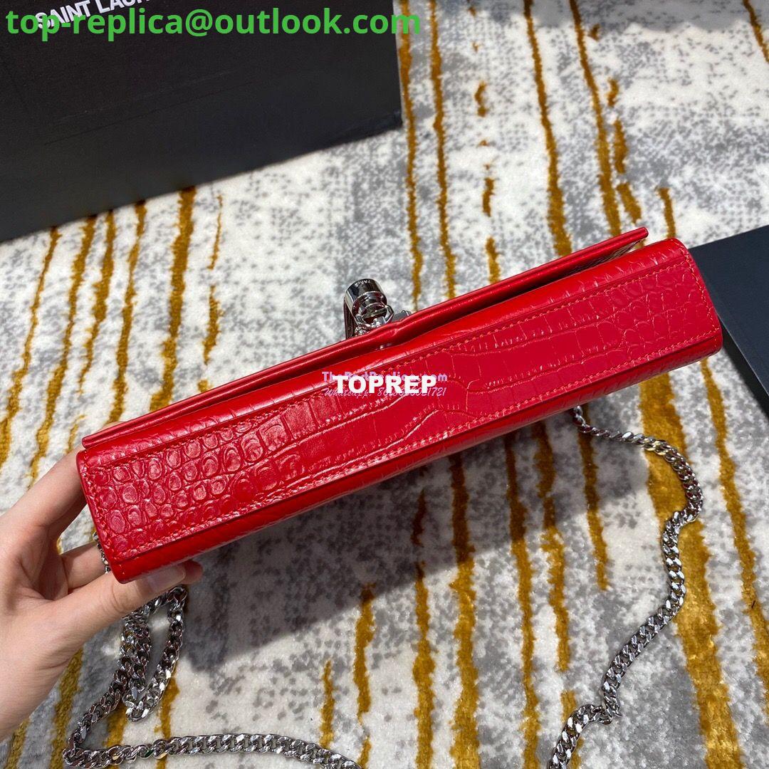 Replica YSL Classic Medium Kate Monogram Saint Laurent Tassel Satchel In Red Crocodile Embossed Shiny Leather 354119 14 Replica YSL Classic Medium Kate Monogram Saint Laurent Tassel Satchel In Red Crocodile Embossed Shiny Leather 354119 14