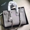 Replica YSL Yves Saint Laurent Classic Sac De Jour Souple Bag in Grained Leather White 13