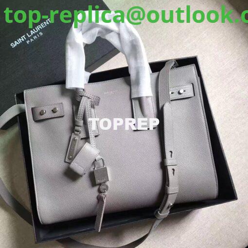 Replica YSL Yves Saint Laurent Classic Sac De Jour Souple Bag in Grained Leather Grey