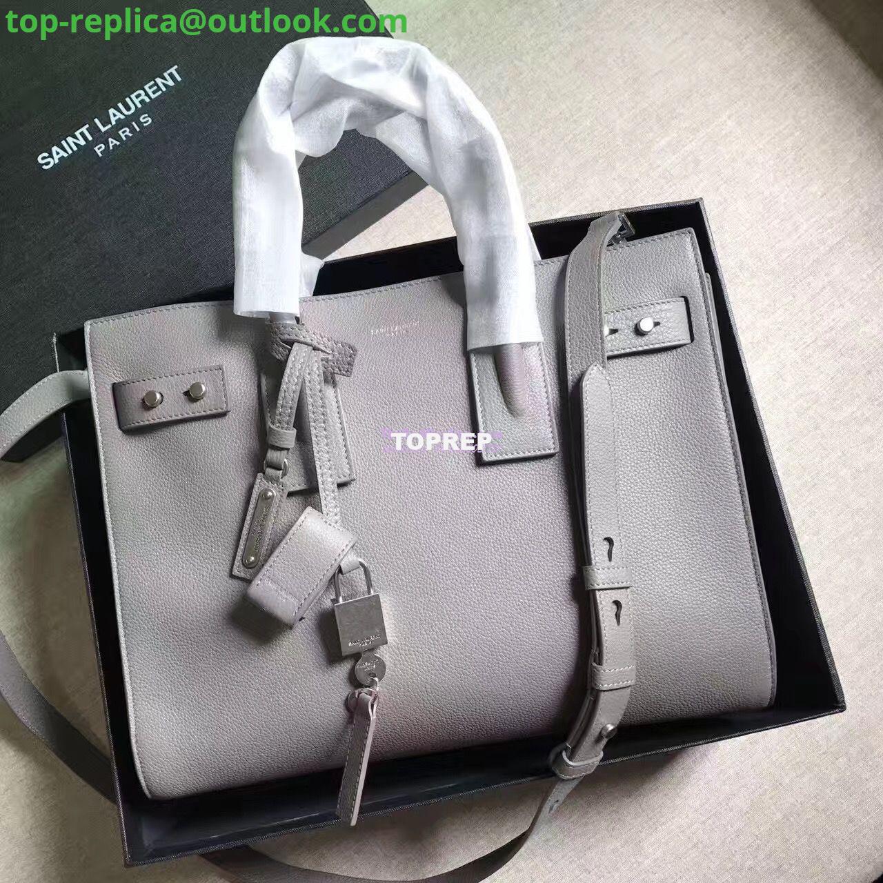 Replica YSL Yves Saint Laurent Classic Sac De Jour Souple Bag in Grained Leather Grey Replica YSL Yves Saint Laurent Classic Sac De Jour Souple Bag in Grained Leather Grey