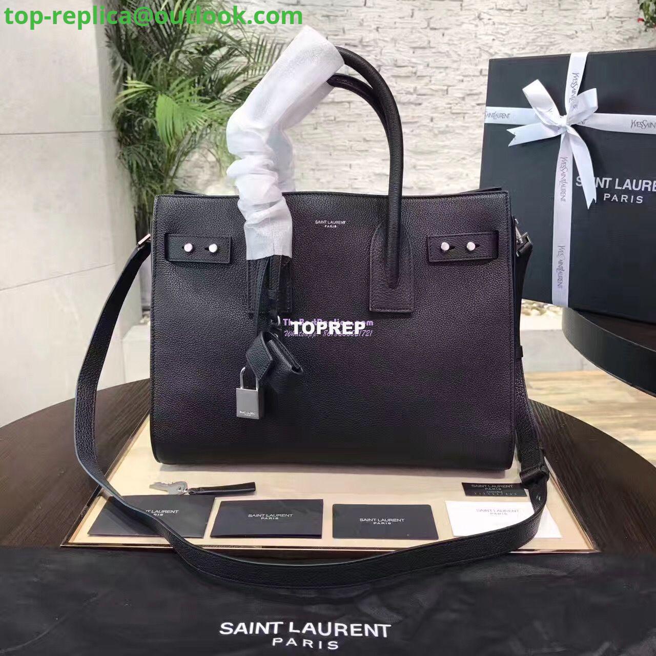 Replica YSL Yves Saint Laurent Classic Sac De Jour Souple Bag in Grained Leather Black Replica YSL Yves Saint Laurent Classic Sac De Jour Souple Bag in Grained Leather Black