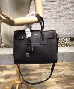 Replica YSL Yves Saint Laurent Classic Sac De Jour Souple Bag in Grained Leather Black 2