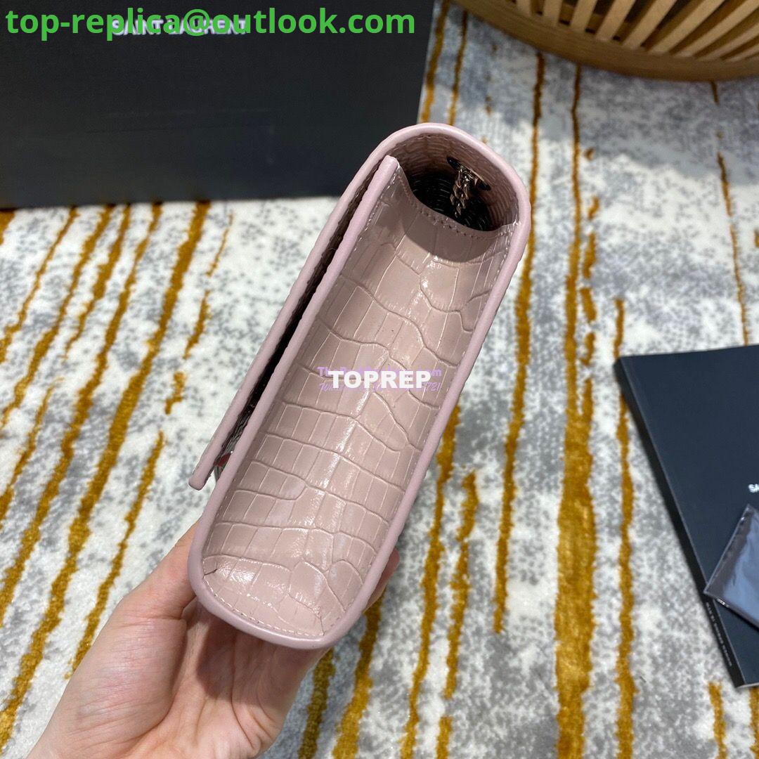 Replica YSL Classic Medium Kate Monogram Saint Laurent Tassel Satchel In Pink Crocodile Embossed Shiny Leather 354119 3 Replica YSL Classic Medium Kate Monogram Saint Laurent Tassel Satchel In Pink Crocodile Embossed Shiny Leather 354119 3