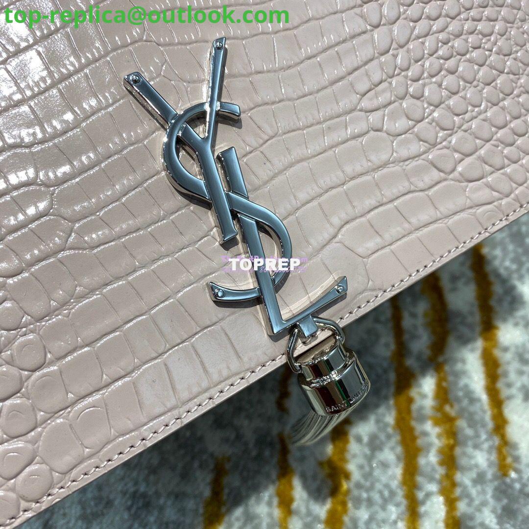 Replica YSL Classic Medium Kate Monogram Saint Laurent Tassel Satchel In Pink Crocodile Embossed Shiny Leather 354119 5 Replica YSL Classic Medium Kate Monogram Saint Laurent Tassel Satchel In Pink Crocodile Embossed Shiny Leather 354119 5